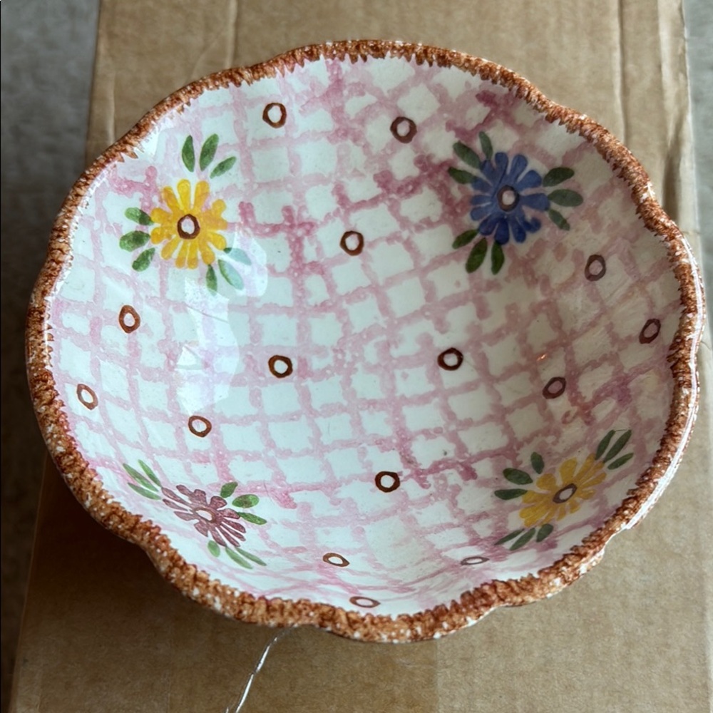 Floral Patterned Ceramic Bowl Cico hand painted in Germany